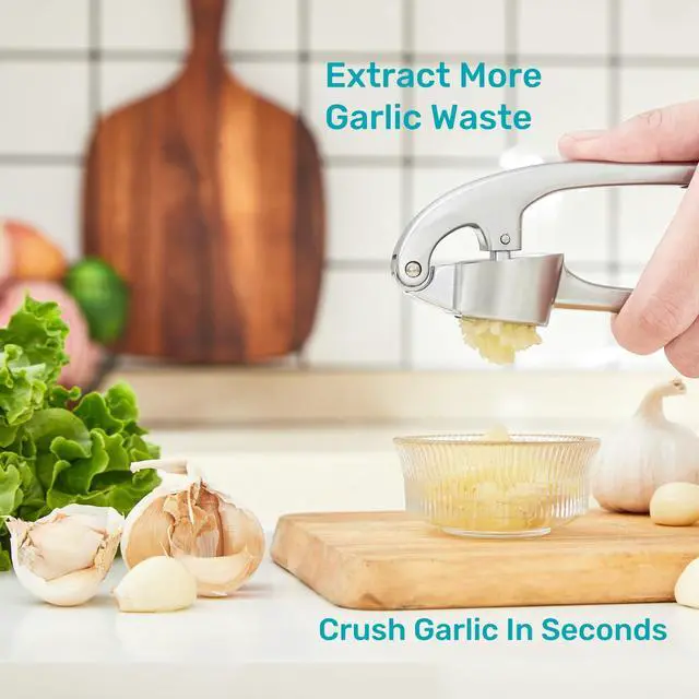 Alt view image 2 of 7 - Garlic Press, Premium Rust Proof Kitchen Garlic Mincer Crusher Squeezer with Ergonomic handle, Ginger Crusher with Good Grip, Easy to Clean, Dishwasher Safe