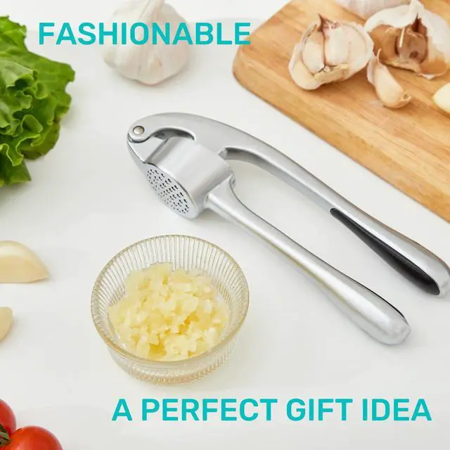 Alt view image 5 of 7 - Garlic Press, Premium Rust Proof Kitchen Garlic Mincer Crusher Squeezer with Ergonomic handle, Ginger Crusher with Good Grip, Easy to Clean, Dishwasher Safe