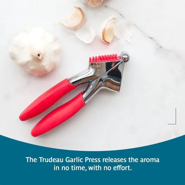 Alt view image 2 of 7 - Garlic Press - Effortless Garlic Crusher with Built-In Cleaning Aid, Large Garlic Chamber, Comfortable Ergonomic Handle, BPA-Free & Dishwasher-Safe - Quick and Easy Meal Preparation