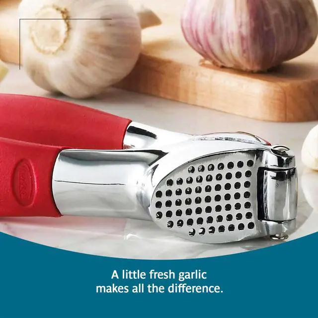 Alt view image 7 of 7 - Garlic Press - Effortless Garlic Crusher with Built-In Cleaning Aid, Large Garlic Chamber, Comfortable Ergonomic Handle, BPA-Free & Dishwasher-Safe - Quick and Easy Meal Preparation