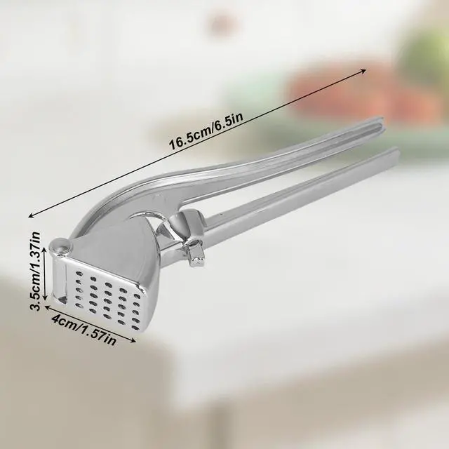 Alt view image 2 of 7 - Garlic Press, Aluminum Alloy Heavy-Duty Garlic Mincer Crusher, Easy Squeeze Masher Rocker Tool with Ergonomic Handle, Dishwasher Safe Kitchen Gadget Essential (Silver)