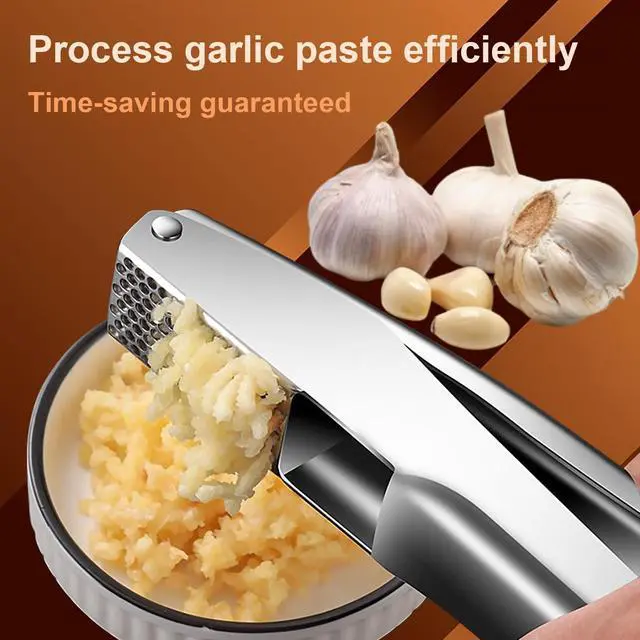Alt view image 2 of 7 - Garlic Press Stainless Steel, Garlic Crusher, Dishwasher Safe