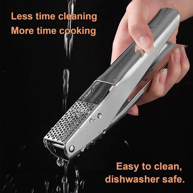 Alt view image 3 of 7 - Garlic Press Stainless Steel, Garlic Crusher, Dishwasher Safe