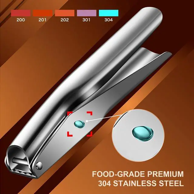Alt view image 7 of 7 - Garlic Press Stainless Steel, Garlic Crusher, Dishwasher Safe