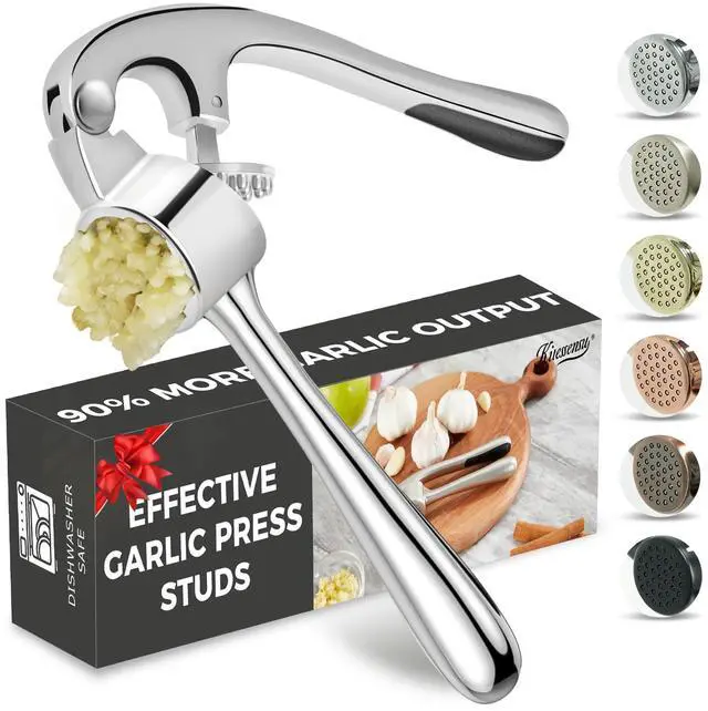 Main image of Premium Garlic Press, Professional Garlic Mincer, Easy to Squeeze and Clean, Rust Proof, Efficient Ginger Crusher - Sliver