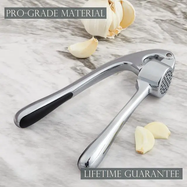 Alt view image 6 of 7 - Premium Garlic Press, Professional Garlic Mincer, Easy to Squeeze and Clean, Rust Proof, Efficient Ginger Crusher - Sliver