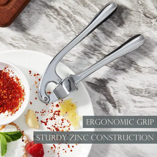 Alt view image 2 of 7 - Premium Garlic Press, Professional Garlic Mincer, Easy to Squeeze and Clean, Rust Proof, Efficient Ginger Crusher - Sliver