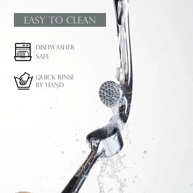 Alt view image 7 of 7 - Premium Garlic Press, Professional Garlic Mincer, Easy to Squeeze and Clean, Rust Proof, Efficient Ginger Crusher - Sliver