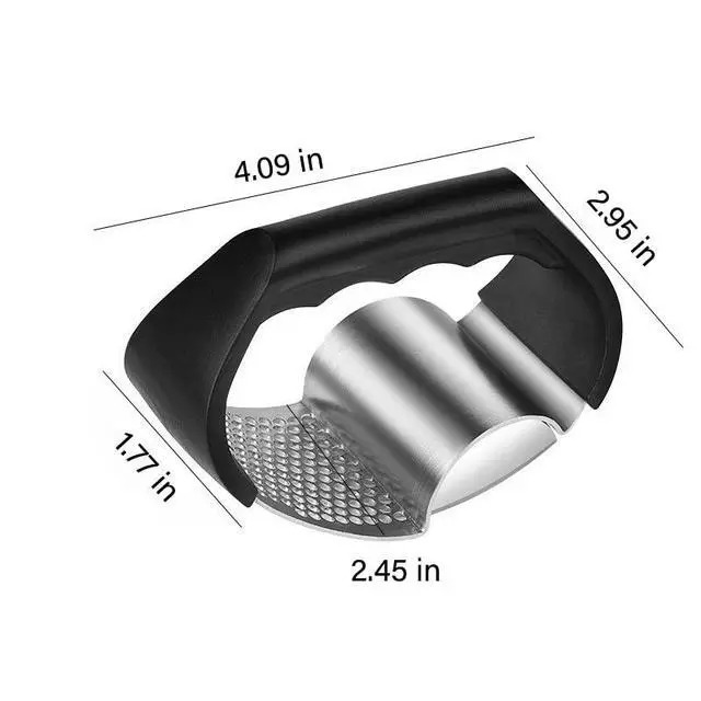 Alt view image 6 of 7 - 2-in-1 Garlic Press Rocker Stainless Steel with Slicer Blade, Garlic Roller,Garlic Rocker Press for Ginger & Chili, Ergonomic Non-Slip Handle, Dishwasher Safe Garlic Crusher