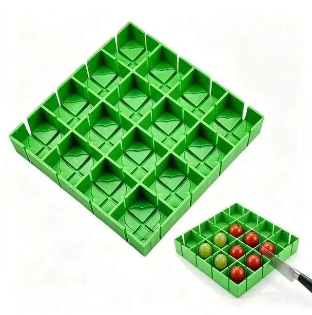 Main image of Grapes Cherry Tomatoes Cutter Slicer,Grape Slicer,Grape Cutter For Toddlers 1-3,Grape Cutter Tool,16 Compartments Finger Safe Cherry Tomato Slicing Tool For Salad Kids Baby Toddlers' Snacks
