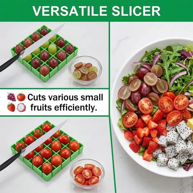 Alt view image 6 of 6 - Grapes Cherry Tomatoes Cutter Slicer,Grape Slicer,Grape Cutter For Toddlers 1-3,Grape Cutter Tool,16 Compartments Finger Safe Cherry Tomato Slicing Tool For Salad Kids Baby Toddlers' Snacks