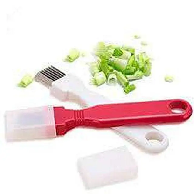 Alt view image 2 of 6 - Green Onion Shredder, Japanese Negi Cutter Vegetable Slicer with Stainless Steel Multi-Blade, Herb & Scallion Cutter Tool for Garnish, Ramen, Salad & Kitchen Prep