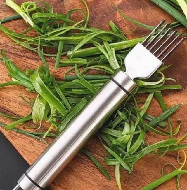 Alt view image 6 of 7 - Stainless Steel Green Onion Slicer 2 PCS, Multi-Blade Kitchen Herb Cutter, Professional Scallion Shredding Tool Shred Silk The Knife, Upgrade Stainless Steel Chopped Green Onion Knife Vegetable