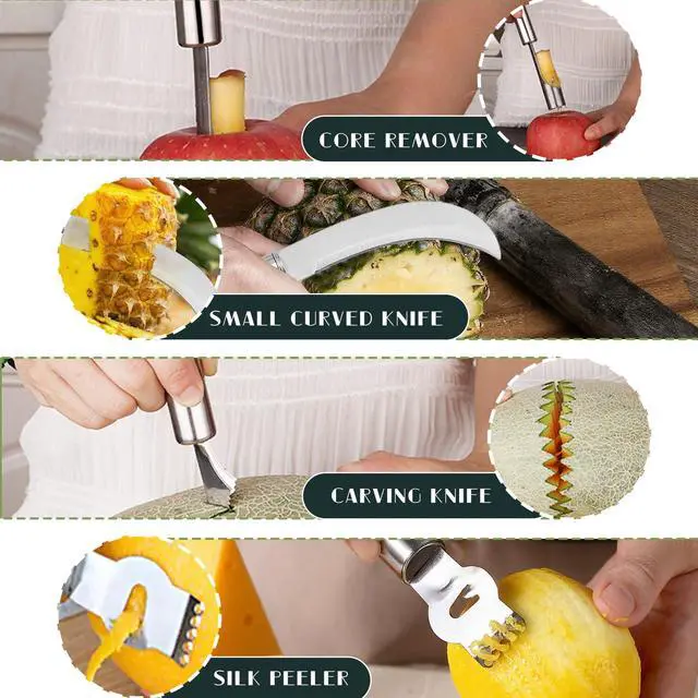 Alt view image 4 of 6 - 14Pcs Stainless Steel Fruits Vegetable Carving Tools Set