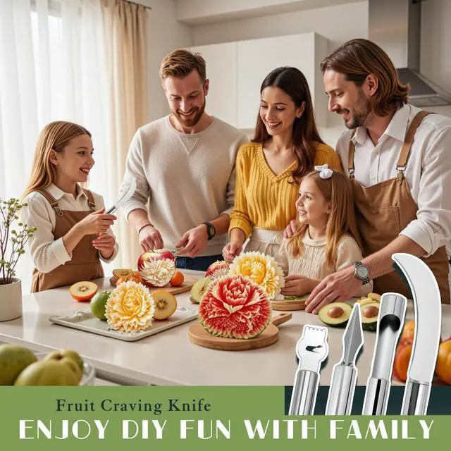 Alt view image 6 of 6 - 14Pcs Stainless Steel Fruits Vegetable Carving Tools Set