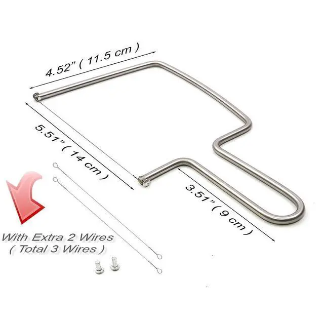 Alt view image 6 of 6 - Cheese Slicer/Cutter With Extra 2 Wires-Easy And Fast Cutting Hard Or Semi Hard Block Cheeses-Stainless Steel Kitchen Tool-Long Lasting Wires