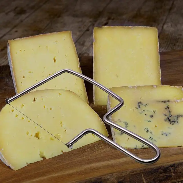 Alt view image 3 of 6 - Cheese Slicer/Cutter With Extra 2 Wires-Easy And Fast Cutting Hard Or Semi Hard Block Cheeses-Stainless Steel Kitchen Tool-Long Lasting Wires