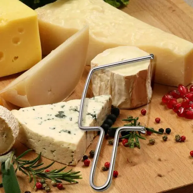 Alt view image 5 of 6 - Cheese Slicer/Cutter With Extra 2 Wires-Easy And Fast Cutting Hard Or Semi Hard Block Cheeses-Stainless Steel Kitchen Tool-Long Lasting Wires