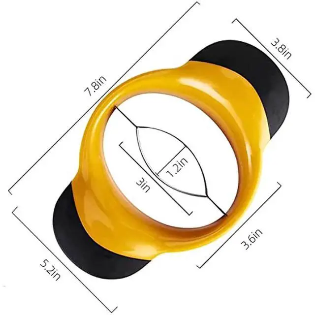 Alt view image 6 of 7 - 3-in-1 Mango Slicer/Peeler/Cutter/Splitter/Pitter with Stainless Steel Blade Pit Remover Tool Non Slip Handles Extra Large Mango Cutter Divider (Orange)