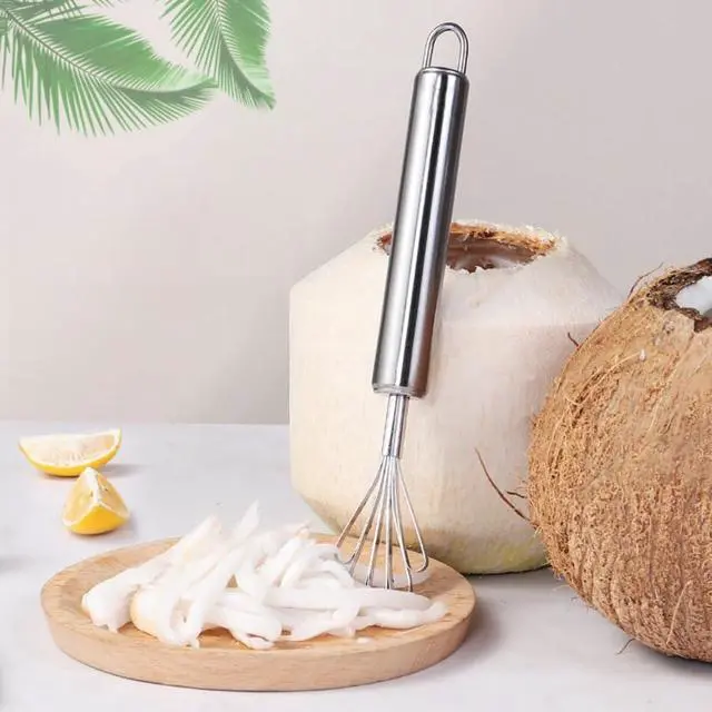 Alt view image 5 of 7 - 2 Pieces Stainless Steel Coconut Scraper Durable Coconut Meat Removal Multi-Purpose coconut shell Opener Melon Scraper Meat Removal for Safe Fruit Seed peel tool Meat Graters Peelers And Slicers