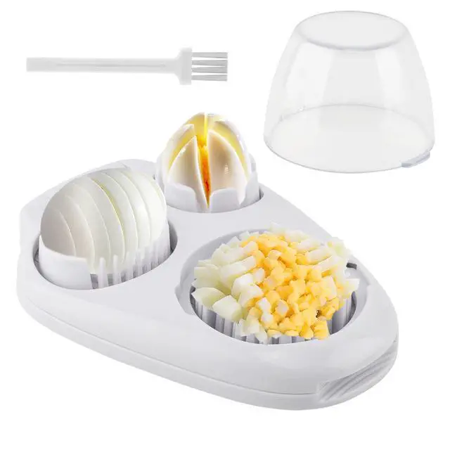 Alt view image 2 of 7 - Egg Slicer for Hard Boiled Eggs 3 In 1, 3 Slicing Modes Eggs Dicer, Stainless Steel Egg Cutter, Kitchen Chopper Tool for Egg, Butter, Strawberry, Tomato, Mushroom, and Grape, Dishwasher Safe
