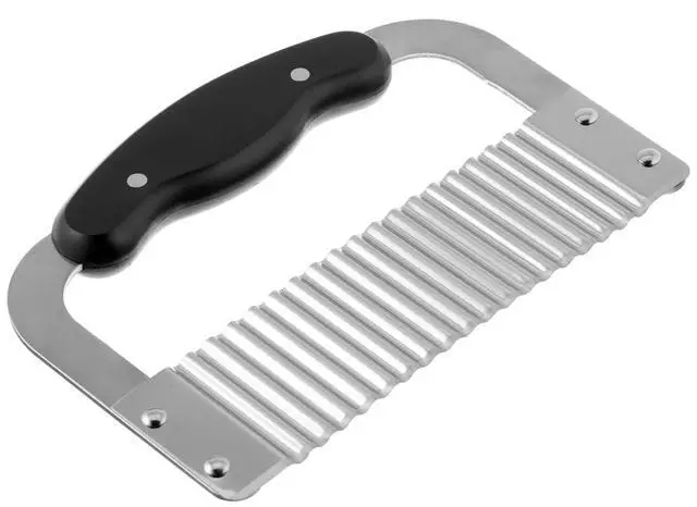 Alt view image 4 of 6 - Crinkle-Cut Wave Slicer French Fry Vegetable Cutter, Stainless Steel Blade, For Waffle Fries Chips Decorative Vegetables Holiday Meal Prep And Baby-Led Weaning