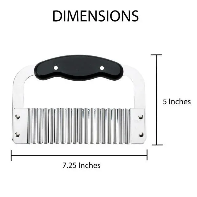Alt view image 6 of 6 - Crinkle-Cut Wave Slicer French Fry Vegetable Cutter, Stainless Steel Blade, For Waffle Fries Chips Decorative Vegetables Holiday Meal Prep And Baby-Led Weaning