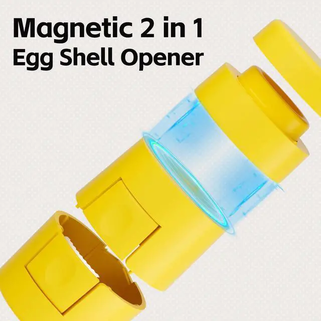 Alt view image 7 of 7 - Innovative 2 in 1 Egg Shell Opener, Hard Boiled Egg Peeler Cracker with Piercer, Cute Egg Separator for Raw Eggs, Home Kitchen Gadgets Tool