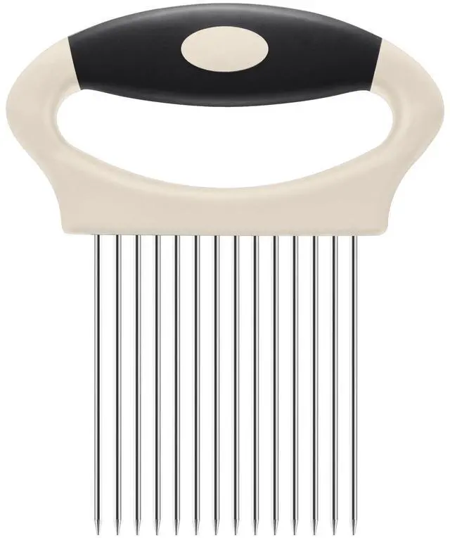Main image of Large Onion Slicer Holder, Stainless Steel Onion Holder for Slicing, Onion Cutter Vegetable Chopper Tool with 14 Sharp Prongs for Slicing of Potato Avocados & Meat, Cooking Gadgets Tool for Fruit Prep