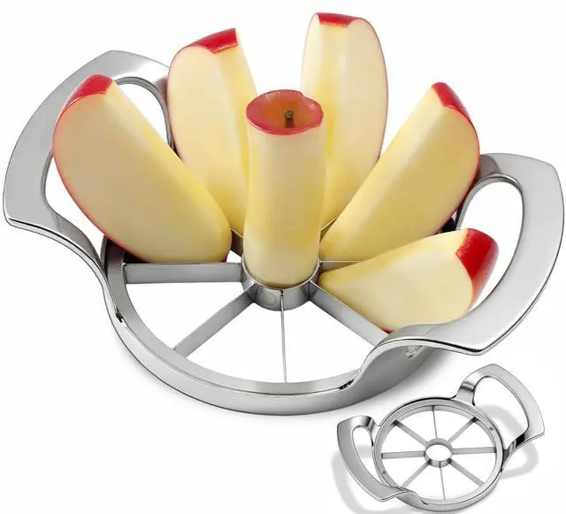 Main image of Blade Fruit Slicer, Smooth Cut Apple Slicer Corer with Mirrored Handle