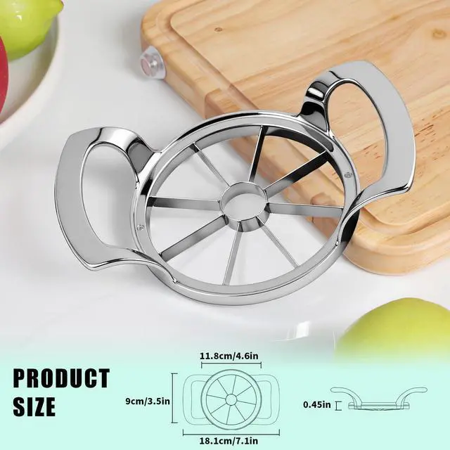 Alt view image 4 of 7 - Blade Fruit Slicer, Smooth Cut Apple Slicer Corer with Mirrored Handle