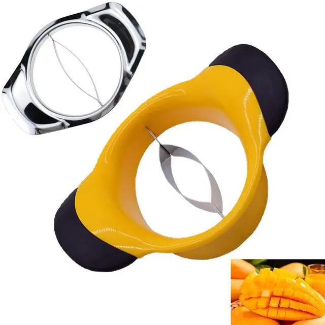 Main image of Mango Peeler Mango Slicer Peeler and Pit Remover Tool Mango Splitter Fruit Slicer Cutter Pitter Non-Slip Silicon Ergonomic Handles