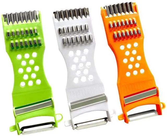 Main image of 3PCS 5 in 1 handheld Plastic Multifunction Kitchen Peeler Grater Slicer Tool for Vegetable Cucumber Potato Carrots Cheese Chef Gadgets Tools Fruit Shredder Carving Kit