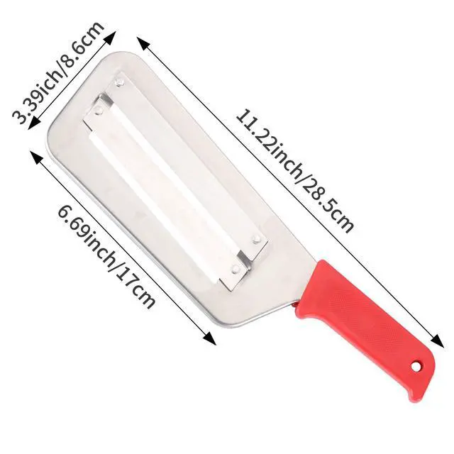Alt view image 2 of 6 - Cabbage Chopper Shredder, 2 Pack Cabbage Cutter Knife Kitchen Slicer Sauerkraut Cutter Coleslaw Grater, Sharp Stainless Steel Blades, Black & Red Handle