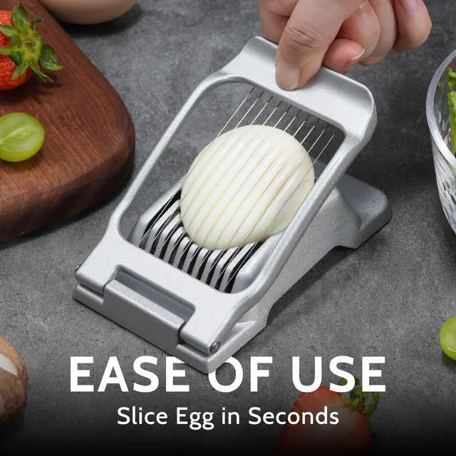 Alt view image 2 of 7 - Stainless Steel Wire Egg Slicer for Hard Boiled Eggs & Strawberry Soft Food
