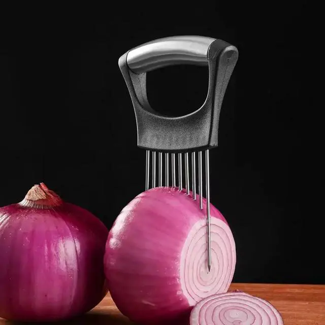 Alt view image 3 of 7 - Large Onion Holder for Slicing, Stainless Steel Onion Slice Holder Lemon Slicer Cutter for Slicing, Food Slicer Vegetable Chopper Cutter Assistant Tool forSlicing Meat Lemon Potato Tomato (10Pin-1Pcs)