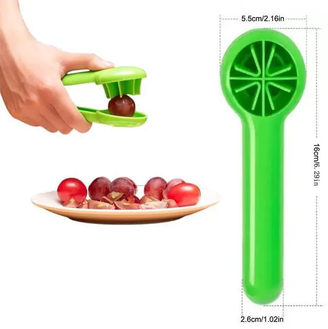Alt view image 2 of 7 - Grape Cutter Grape Tomato Slicer with Ergonomic Long Handle Handheld Strawberry Cutter Quarter Slicer Tools for Grapes Cherry Tomatoes On The Vine Strawberries Veggies Fruit Salad
