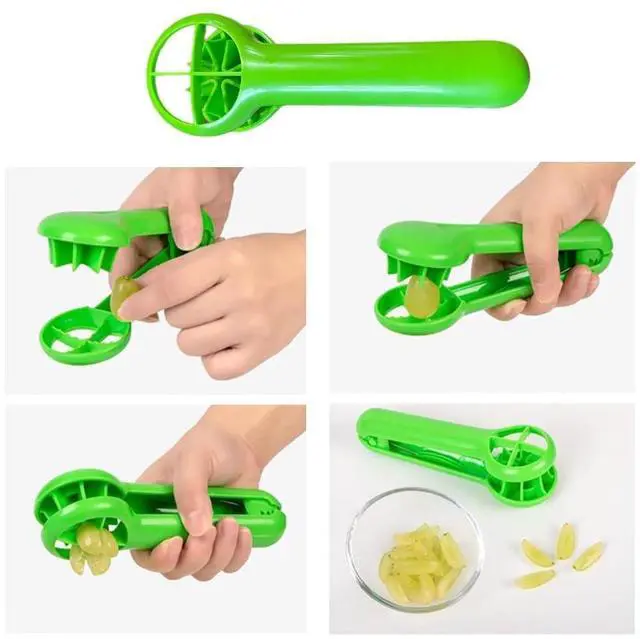 Alt view image 4 of 7 - Grape Cutter Grape Tomato Slicer with Ergonomic Long Handle Handheld Strawberry Cutter Quarter Slicer Tools for Grapes Cherry Tomatoes On The Vine Strawberries Veggies Fruit Salad