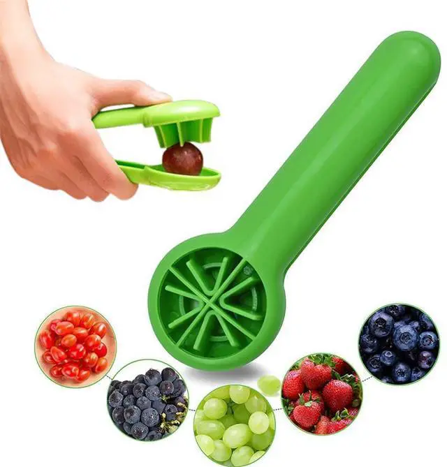 Alt view image 5 of 7 - Grape Cutter Grape Tomato Slicer with Ergonomic Long Handle Handheld Strawberry Cutter Quarter Slicer Tools for Grapes Cherry Tomatoes On The Vine Strawberries Veggies Fruit Salad