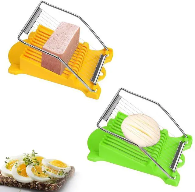 Main image of Multipurpose Luncheon Meat Slicer Egg Slicer Cuts 10 Slices for Eggs, Hams, Avocados, Bananas, Onions, Soft Food and Fruits(2PCS)