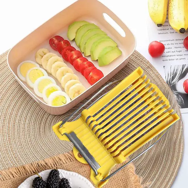 Alt view image 2 of 7 - Multipurpose Luncheon Meat Slicer Egg Slicer Cuts 10 Slices for Eggs, Hams, Avocados, Bananas, Onions, Soft Food and Fruits(2PCS)