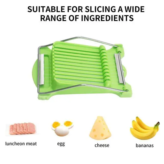 Alt view image 5 of 7 - Multipurpose Luncheon Meat Slicer Egg Slicer Cuts 10 Slices for Eggs, Hams, Avocados, Bananas, Onions, Soft Food and Fruits(2PCS)
