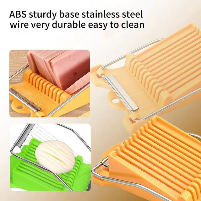 Alt view image 4 of 7 - Multipurpose Luncheon Meat Slicer Egg Slicer Cuts 10 Slices for Eggs, Hams, Avocados, Bananas, Onions, Soft Food and Fruits(2PCS)