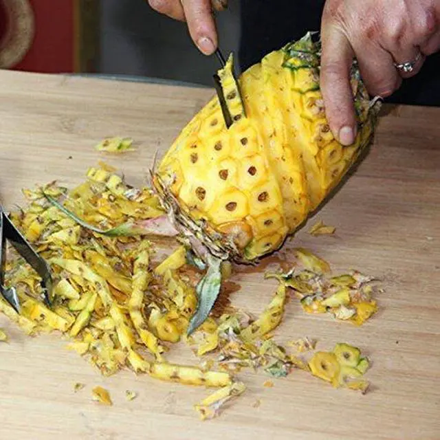 Alt view image 4 of 7 - V Shape Pineapple Slicer Stainless Steel Pineapple Eye Peeler Pineapple Seed Remover Knife Fruit Tool by HengKaiSing