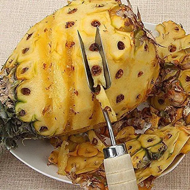 Alt view image 6 of 7 - V Shape Pineapple Slicer Stainless Steel Pineapple Eye Peeler Pineapple Seed Remover Knife Fruit Tool by HengKaiSing