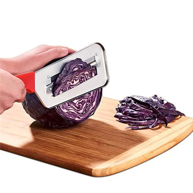 Alt view image 2 of 7 - (2 Pack) Cabbage Shredder for Coleslaw,Stainless Steel Cabbage Slicer Shredder,Kitchen Lettuce Knife (Black and Red)