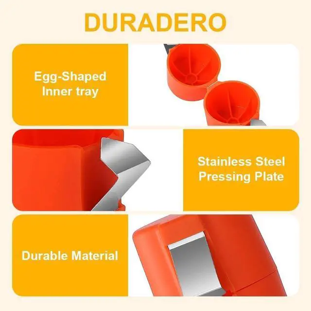 Alt view image 6 of 7 - 2Pcs Egg Shell Opener, 2025 New Egg Cracker Tool for Raw Eggs, Hard Boiled Egg Peeler Egg Cube Egg Separator Handheld, Stainless Steel Eggshell Breaker Egg Shell Cutter Kitchen GadgetsOrange+Yellow
