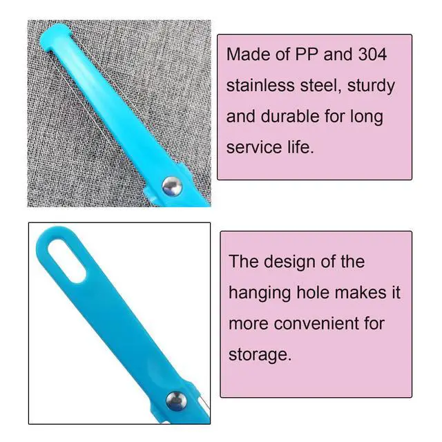 Alt view image 3 of 5 - Pack Cheese Slicer Handheld 2 Side Wire Blade Knife Butter Cutter Peeler Spatula Cake Sausage Ham Slicing Tool for Cheddar Gruyere Raclette Mozzarella Block