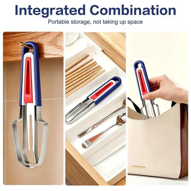 Alt view image 5 of 6 - Watermelon Cutter 3-in-1 Stainless Steel Fruit Cutter, Fork Slicer & Popsicle Maker for BBQ, Picnic & Kitchen Multi Melon Cutting Tool (Red White Blue)