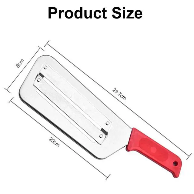 Alt view image 5 of 7 - 2 Pack Stainless Steel Cabbage Shredder with Dual Blades, Professional Vegetable Slicer for Coleslaw & Sauerkraut, Kitchen Lettuce Cutter Tool (Black+Red